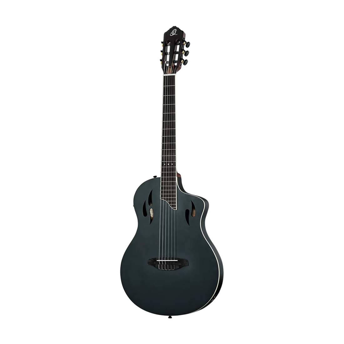 Ortega Tourplayer Electric Nylon String Guitar - Satin Black front view