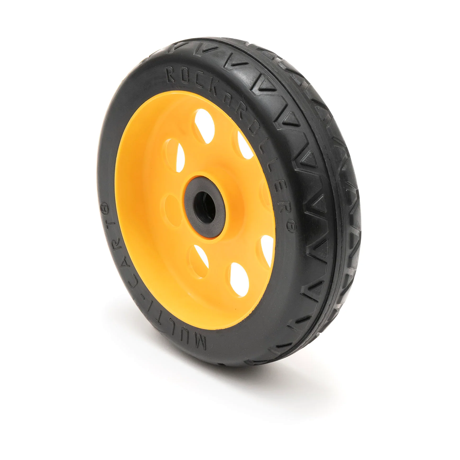 Rock N Roller RWHLO8X2 R-Trac Rear Symmetrical Wheels For R6 & R8 Casters - Black/Yellow 2 pack