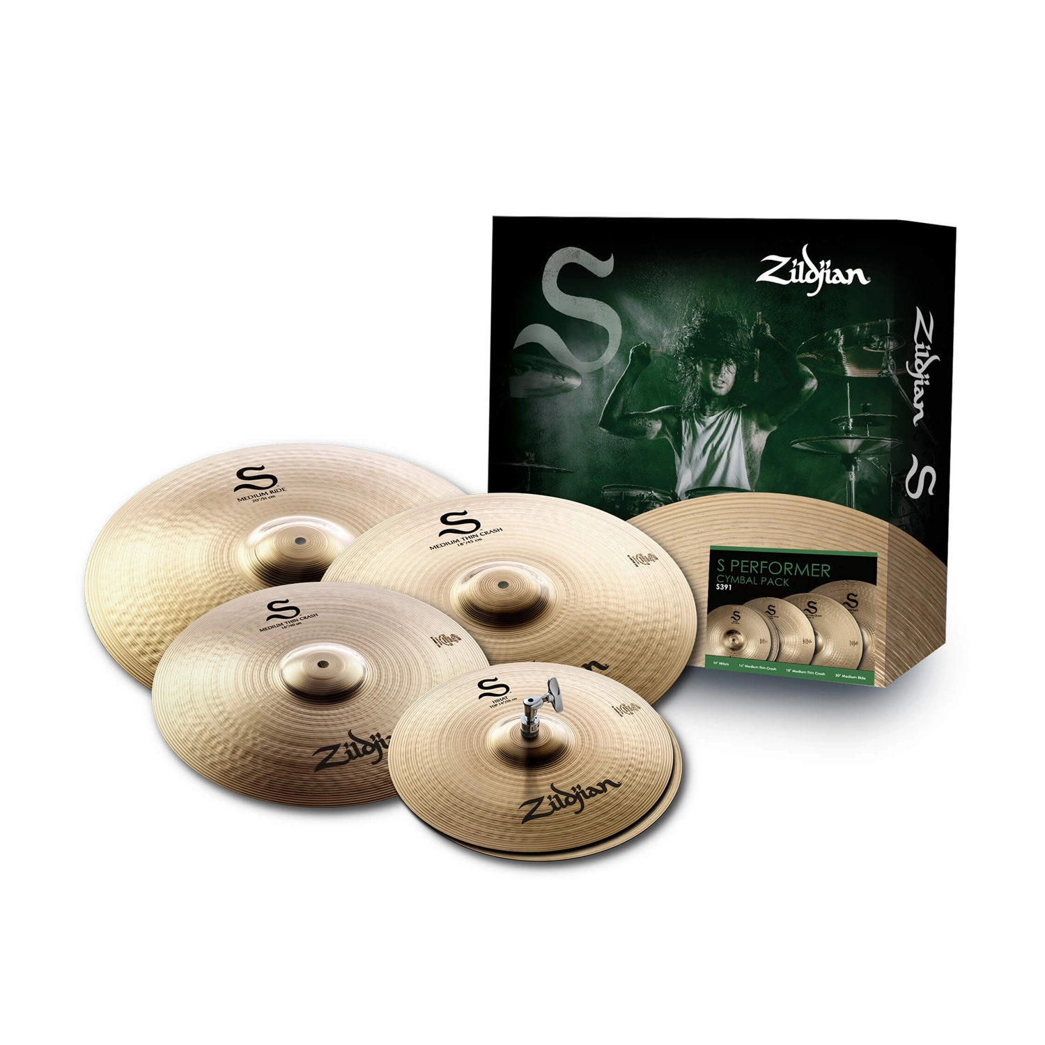 Zildjian S Series Performer 4-Piece Cymbal Pack W/ 14" Hi-Hats, 16" AND 18" Crashes, and 20" Ride