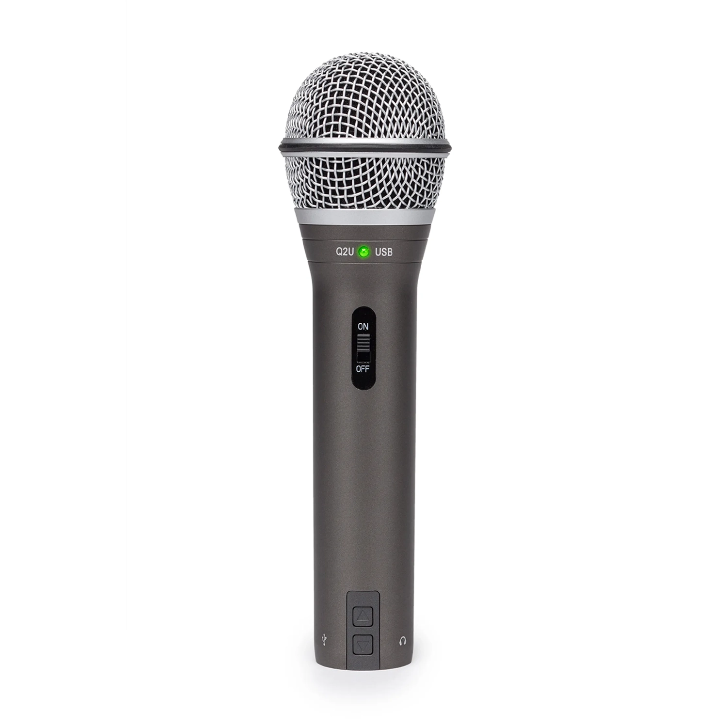 Samson Q2U Recording & Podcasting Pack - Gray front panel view