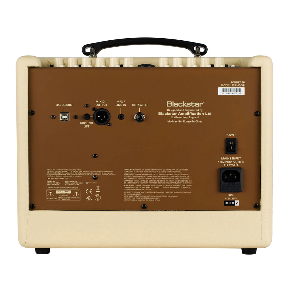 Blackstar Sonnet 60 1x6.5" Acoustic Guitar Combo Amplifier - Blonde