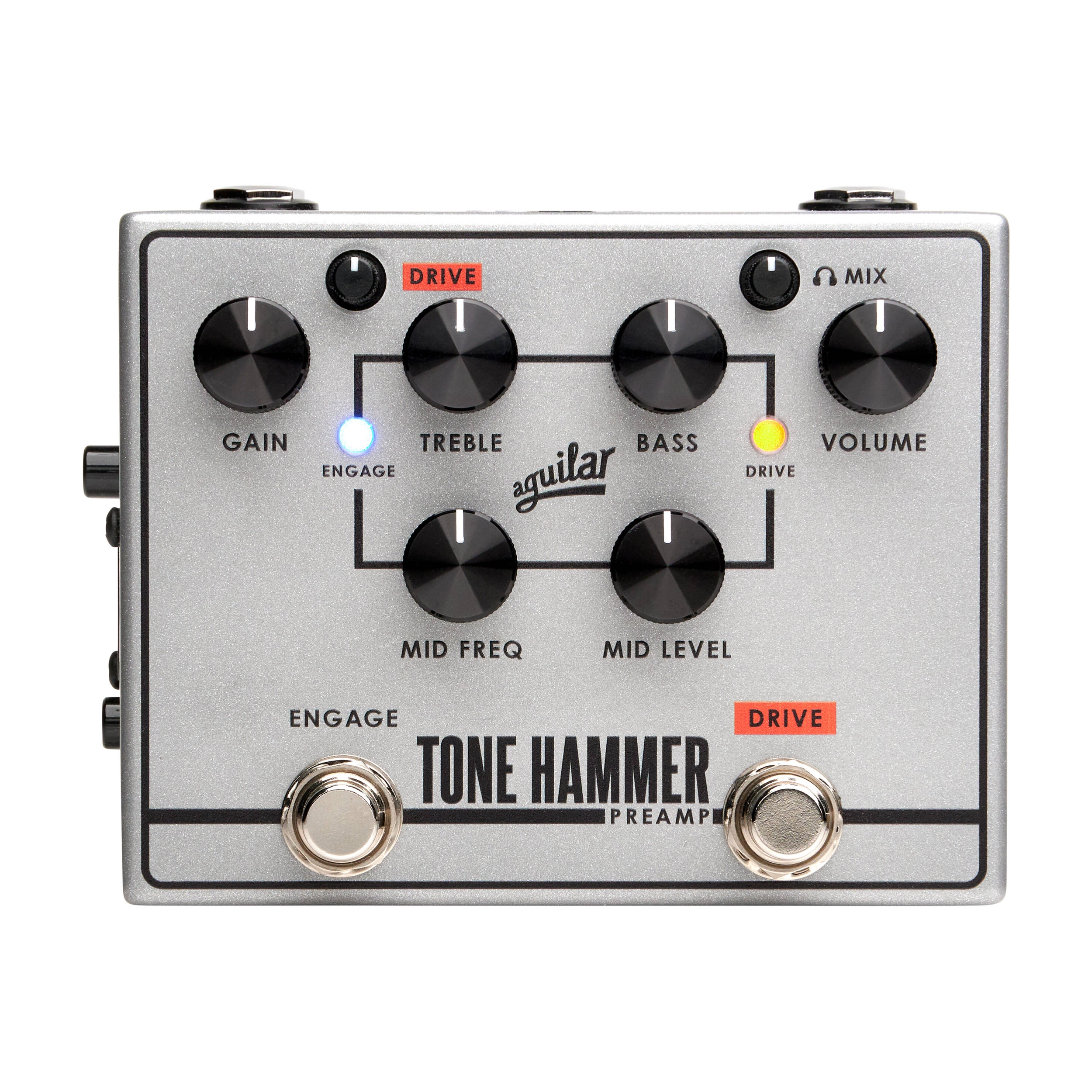 Front view of Aguilar Tone Hammer PreAmp V2 Pedal