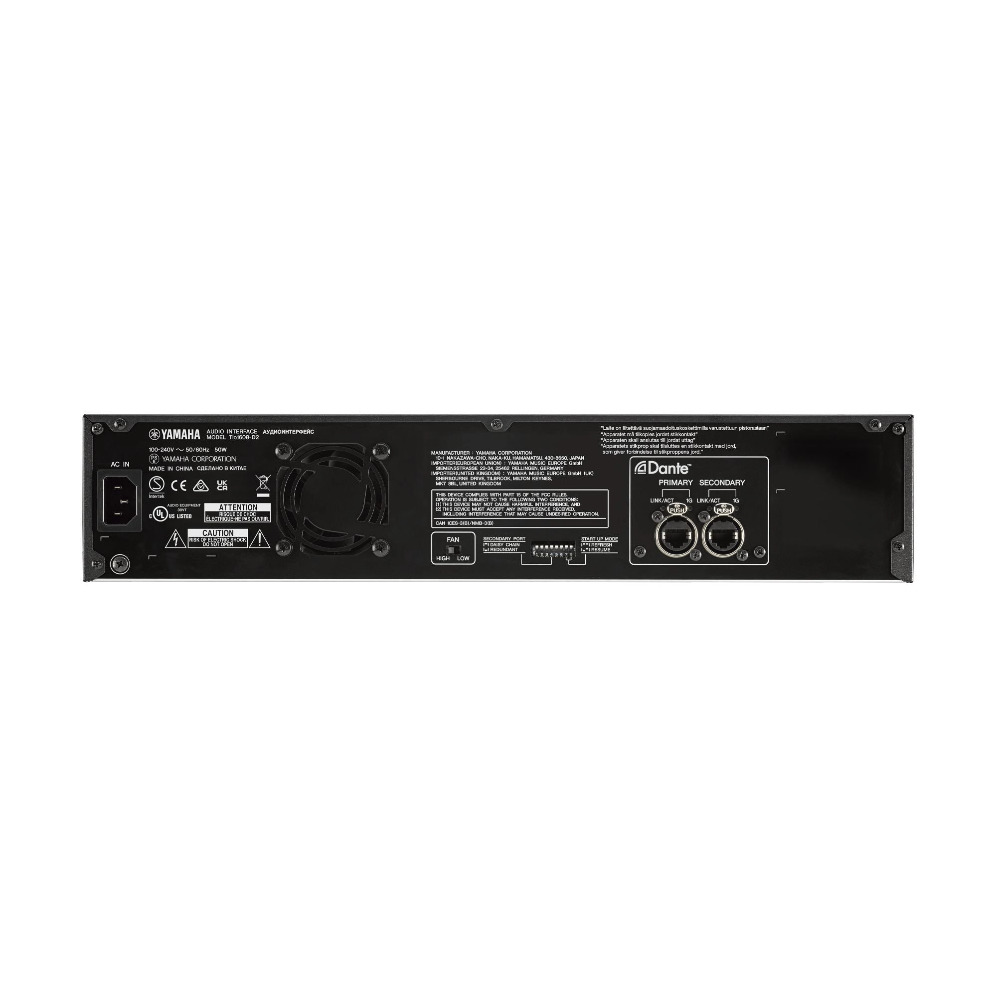 Yamaha TIO1608-D2 Digital Stage Box - Dante Connection & 16 Mic Preamps