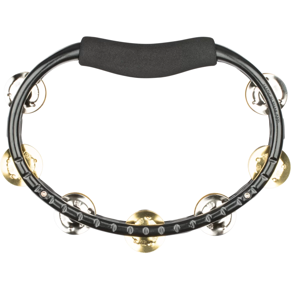 Meinl TMT1M-BK Mixed Nickel Plated Steel/Solid Brass Jingles Hand Held Tambourine - Black