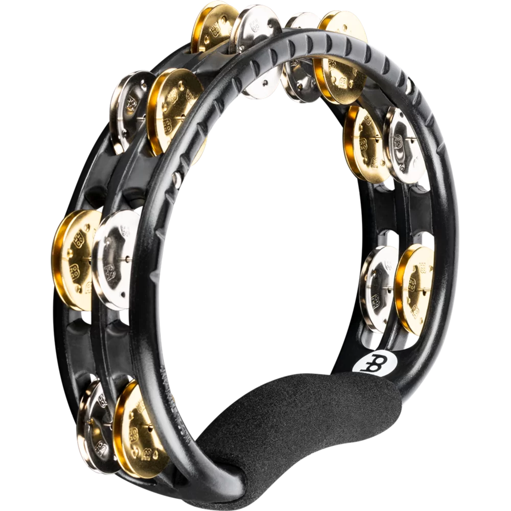 Meinl TMT1M-BK Mixed Nickel Plated Steel/Solid Brass Jingles Hand Held Tambourine - Black