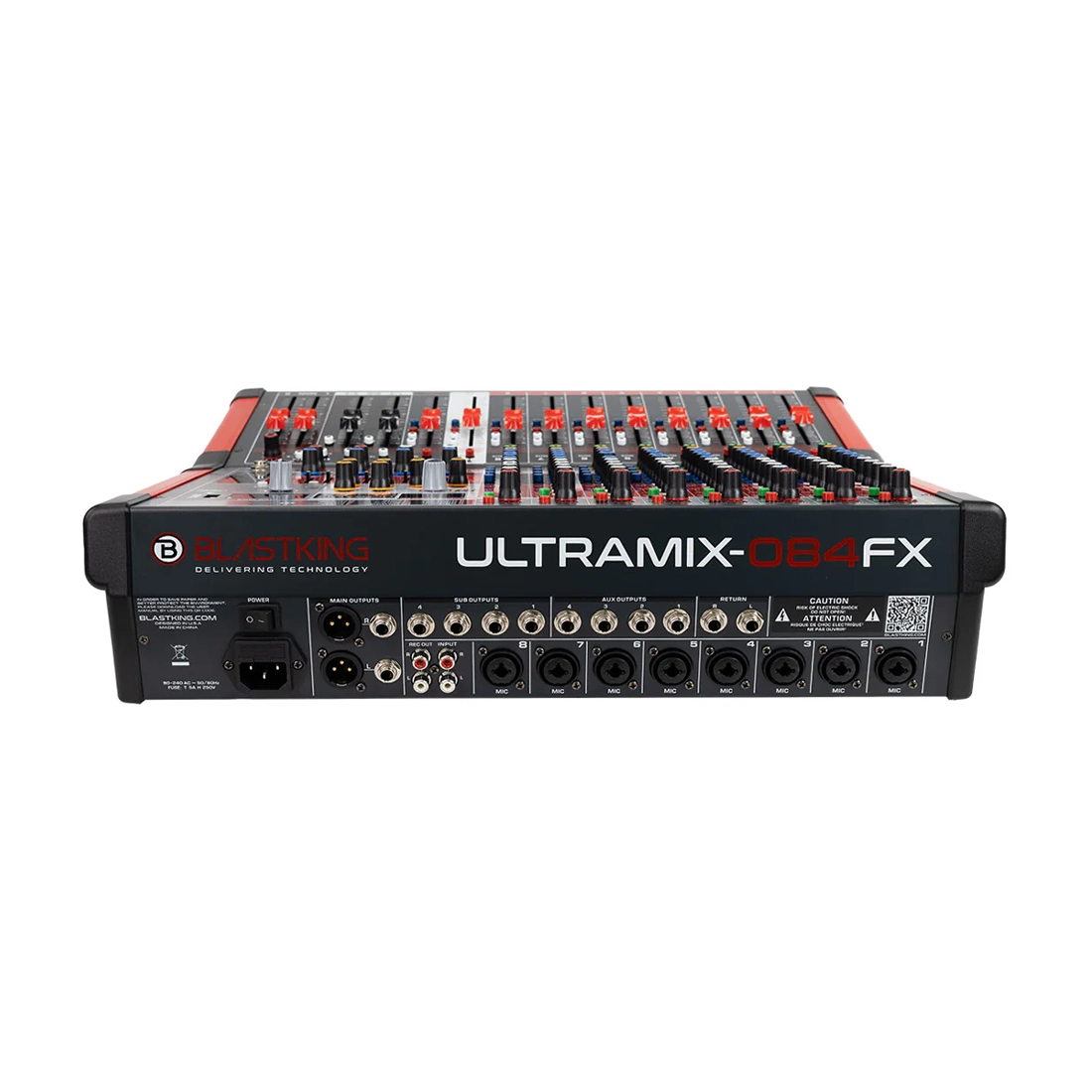 Blastking 8 Channel Professional Mixing Console with 4 Aux and DSP back side panel