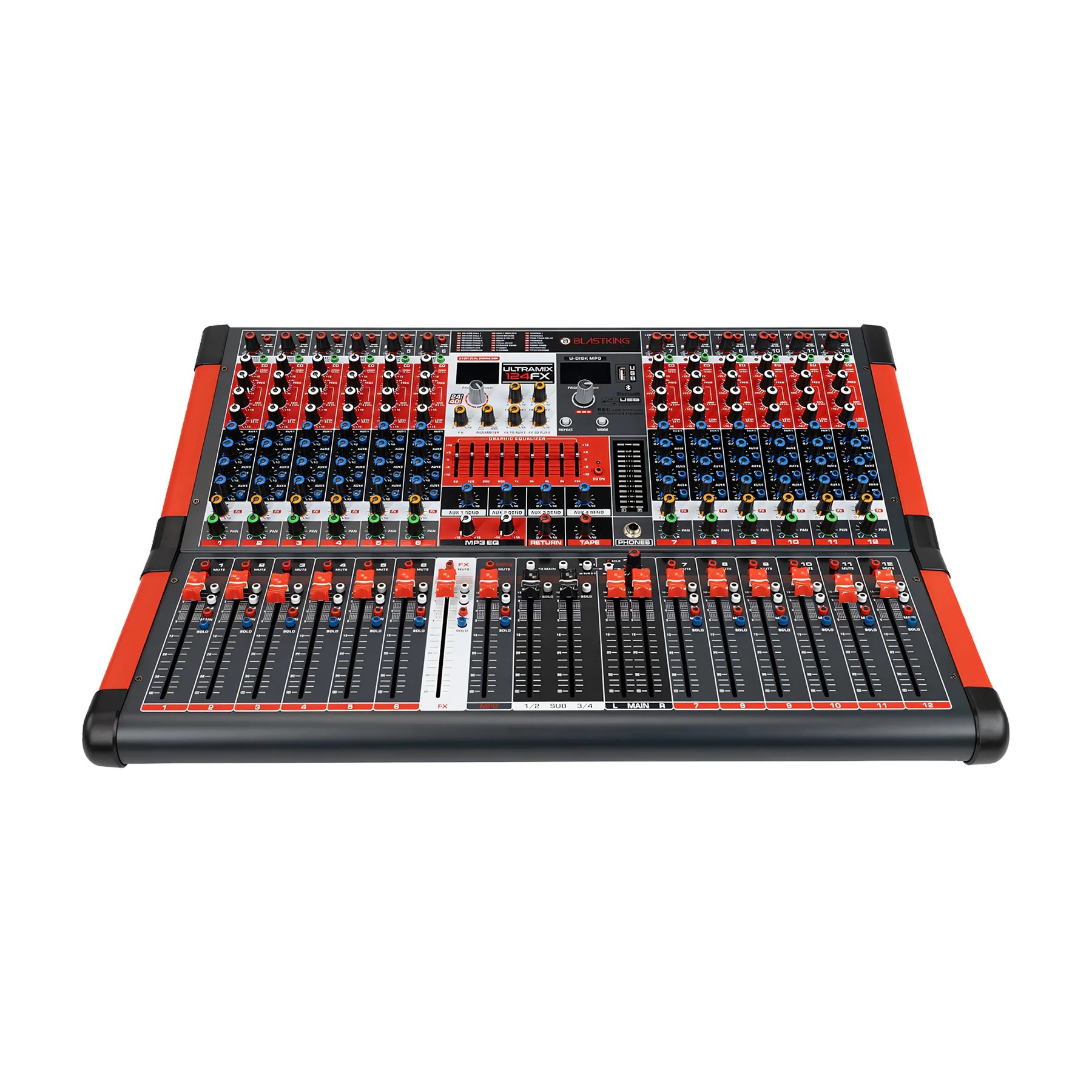 Blastking 12 Channel Professional Mixing Console with 4 Aux and DSP
