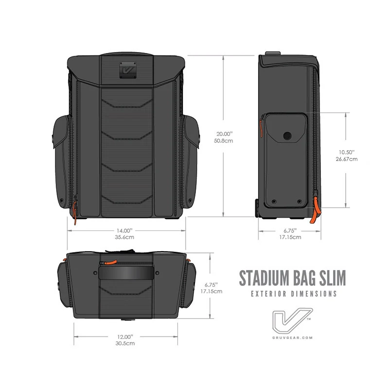 Gruv Gear Stadium Bag Slim Laptop Backpack - Black