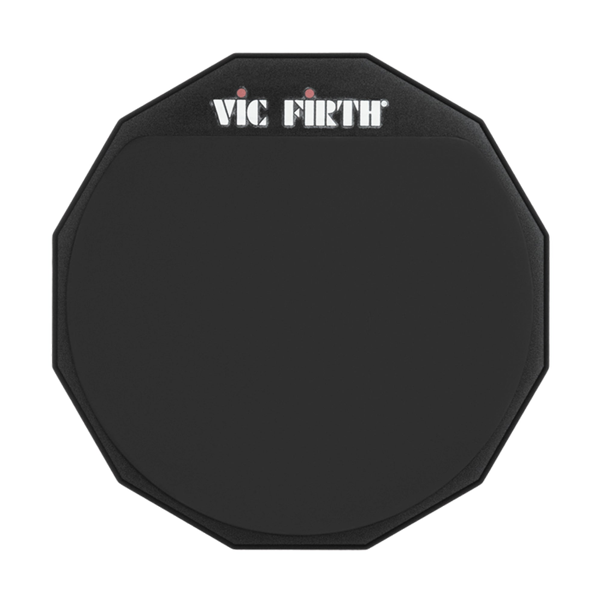 Back view of Vic Firth VFPAD12" Double-Surface Practice Pad w/ Soft Rubber / Hard Rubber Surface
