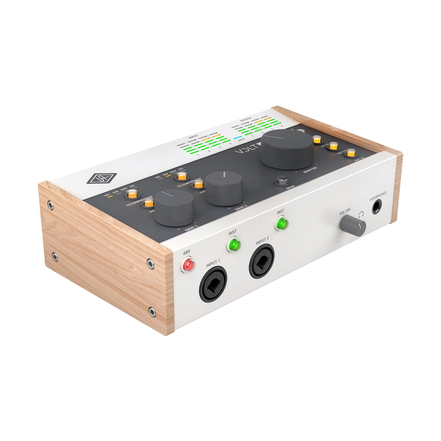 Universal Audio Volt 476 USB-C Audio Interface front side angle view