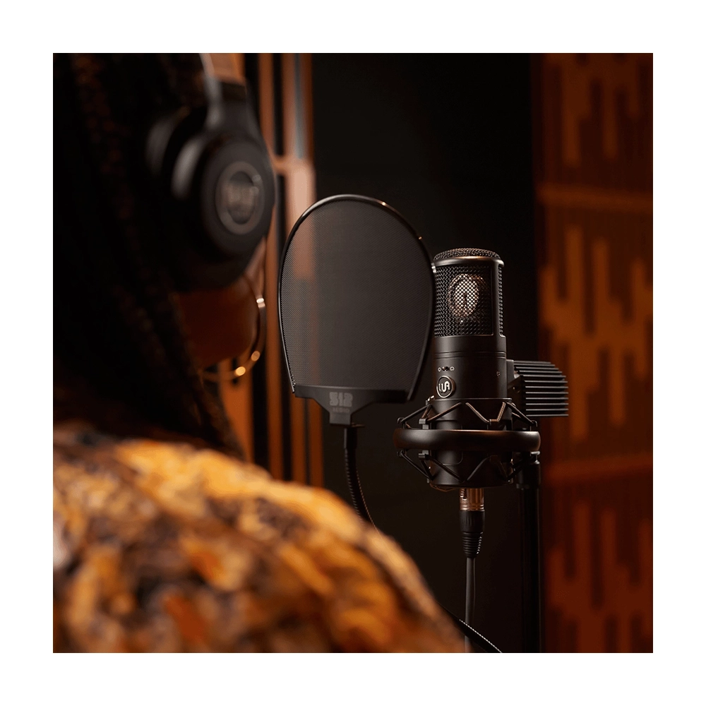 Warm Audio WA-8000 at the studio on shock mount with pop filter