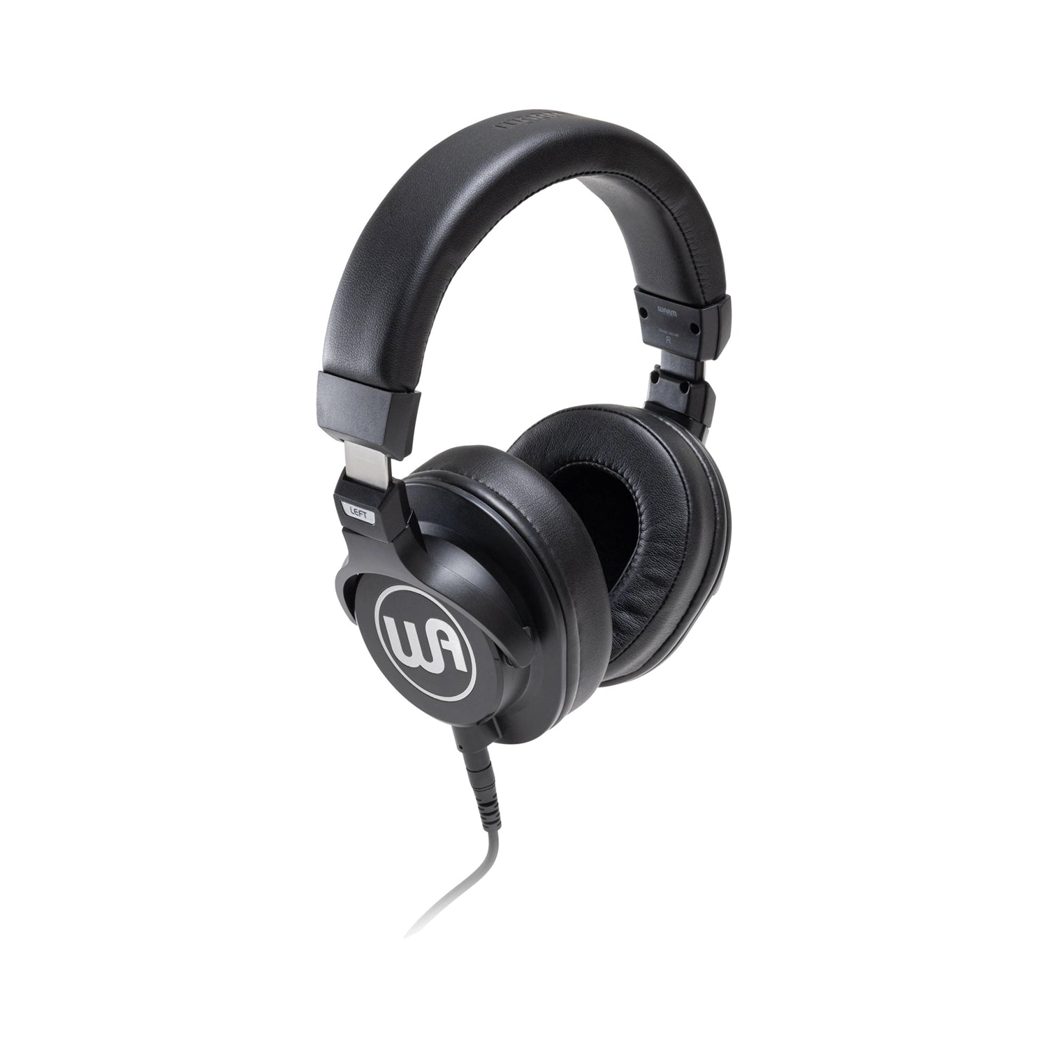 Front angle view of Warm Audio WA-HR HeadRoom Closed-back Professional Studio Headphones - Black