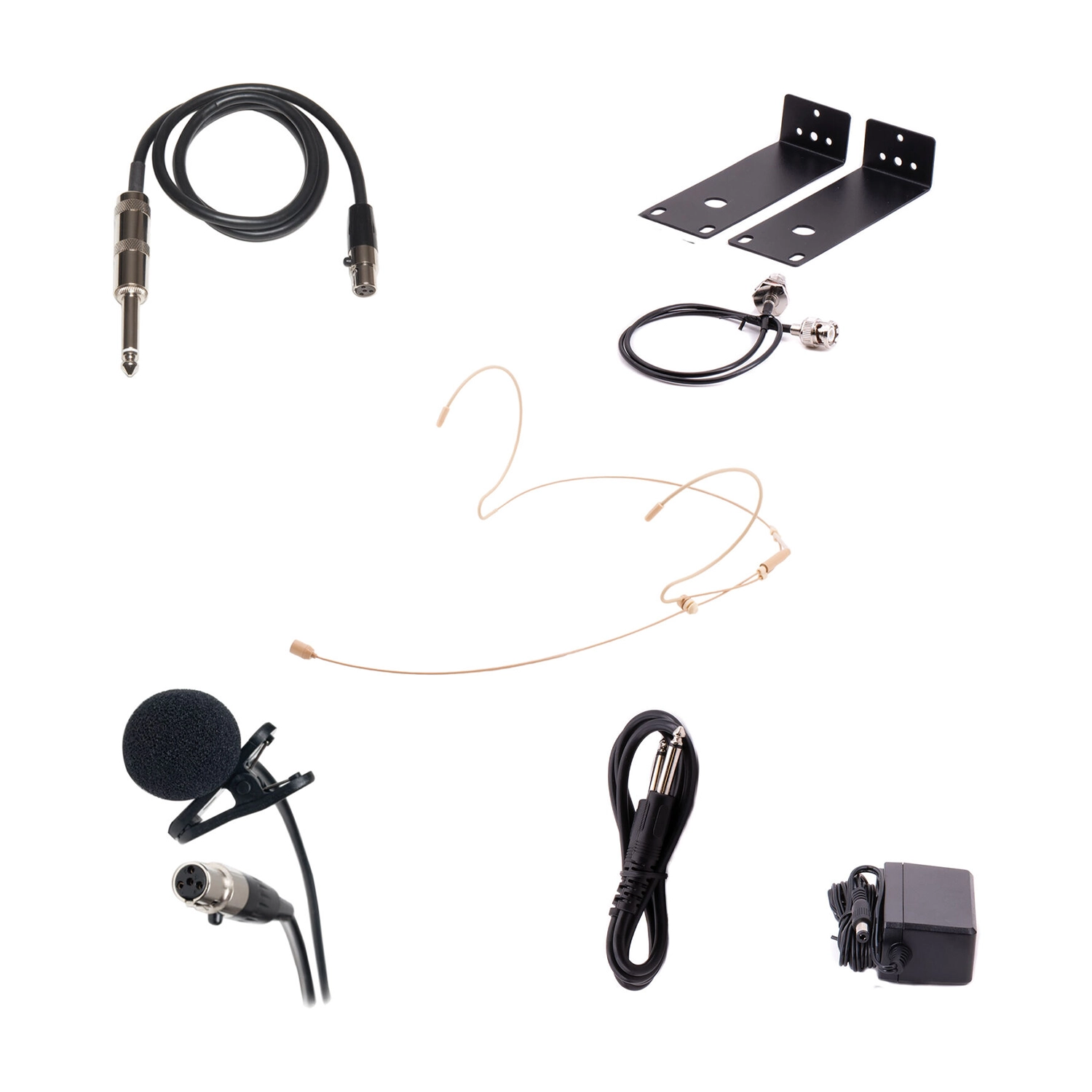 CAD Audio WX1800BP Wireless Microphone System with Lavalier, Headset, Guitar Cable, rack mount, lavalier, headset and power supply
