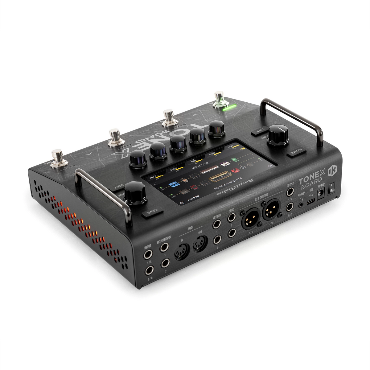 IK Multimedia Tonex Board Stereo Modeling And Multi-FX Guitar/Bass Pedal back side panel view
