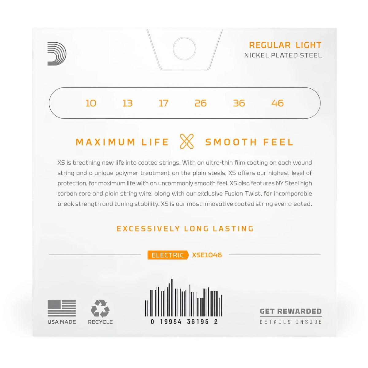 D'Addario XSE1046 Regular Light Coated Electric Guitar Strings