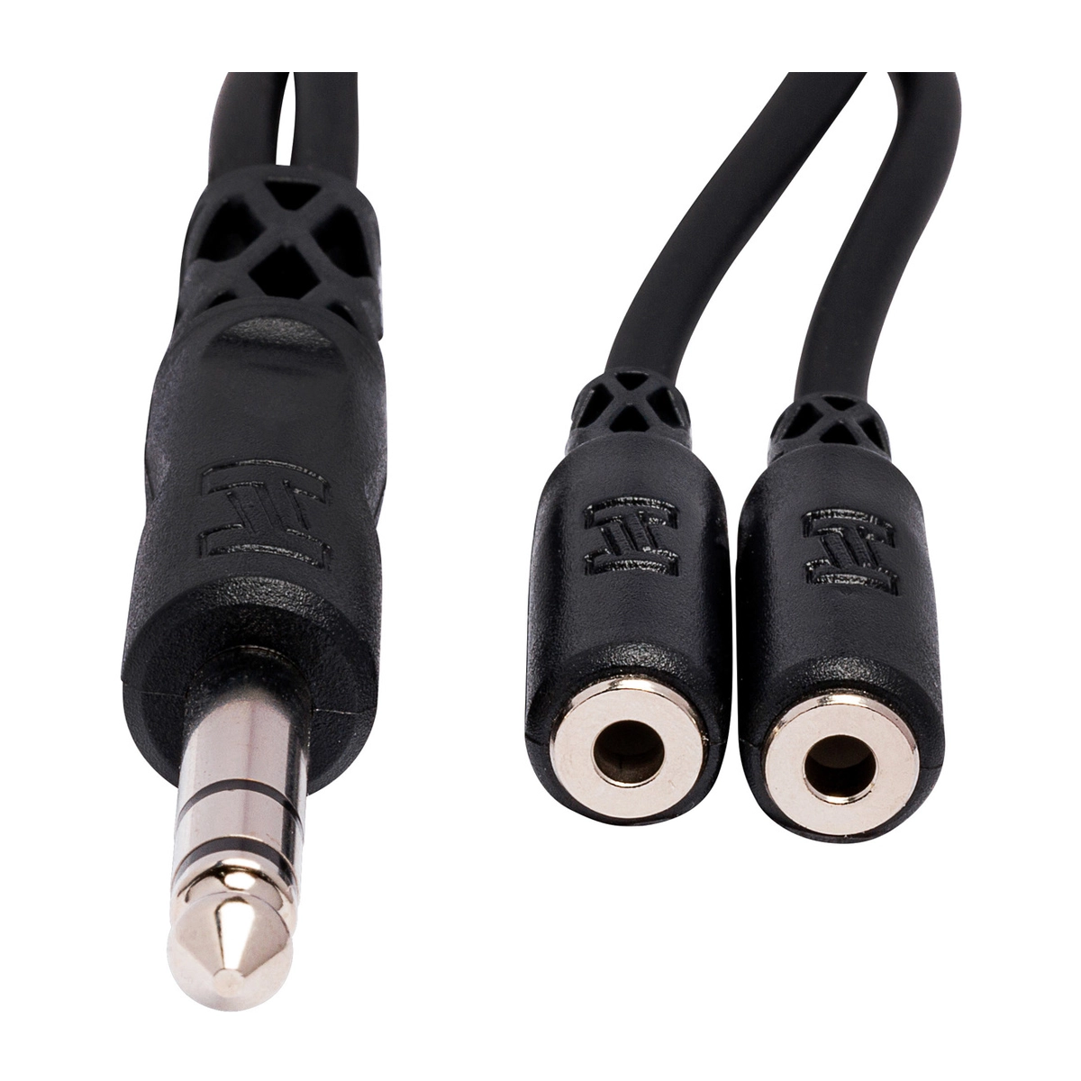 Hosa YMP-234 1/4 Inch 6" TRS Male To Dual 1/8" TRS Female Y Cable