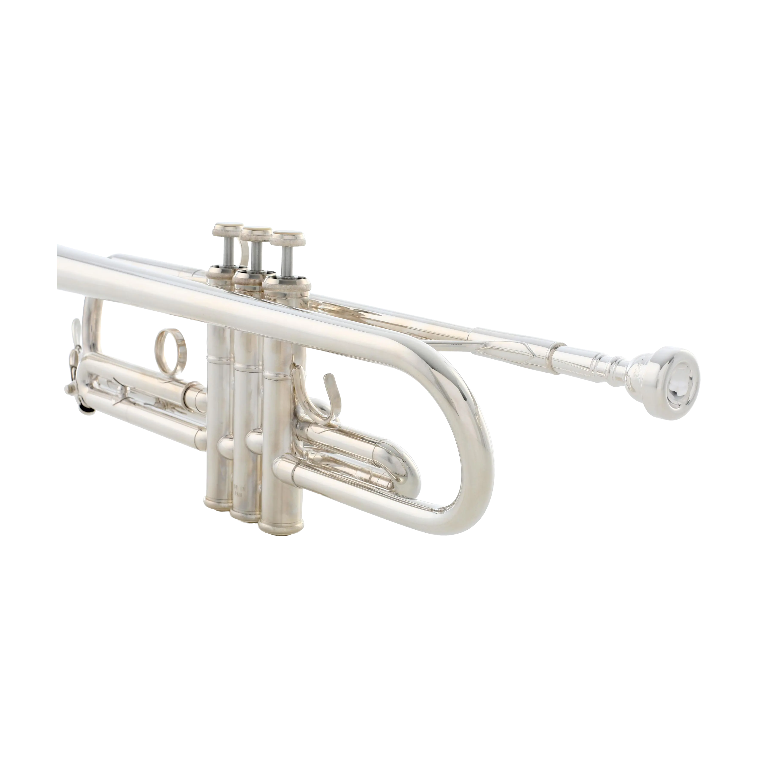 Yamaha YTR-8310ZS silver plated finish close up view of the trumpet