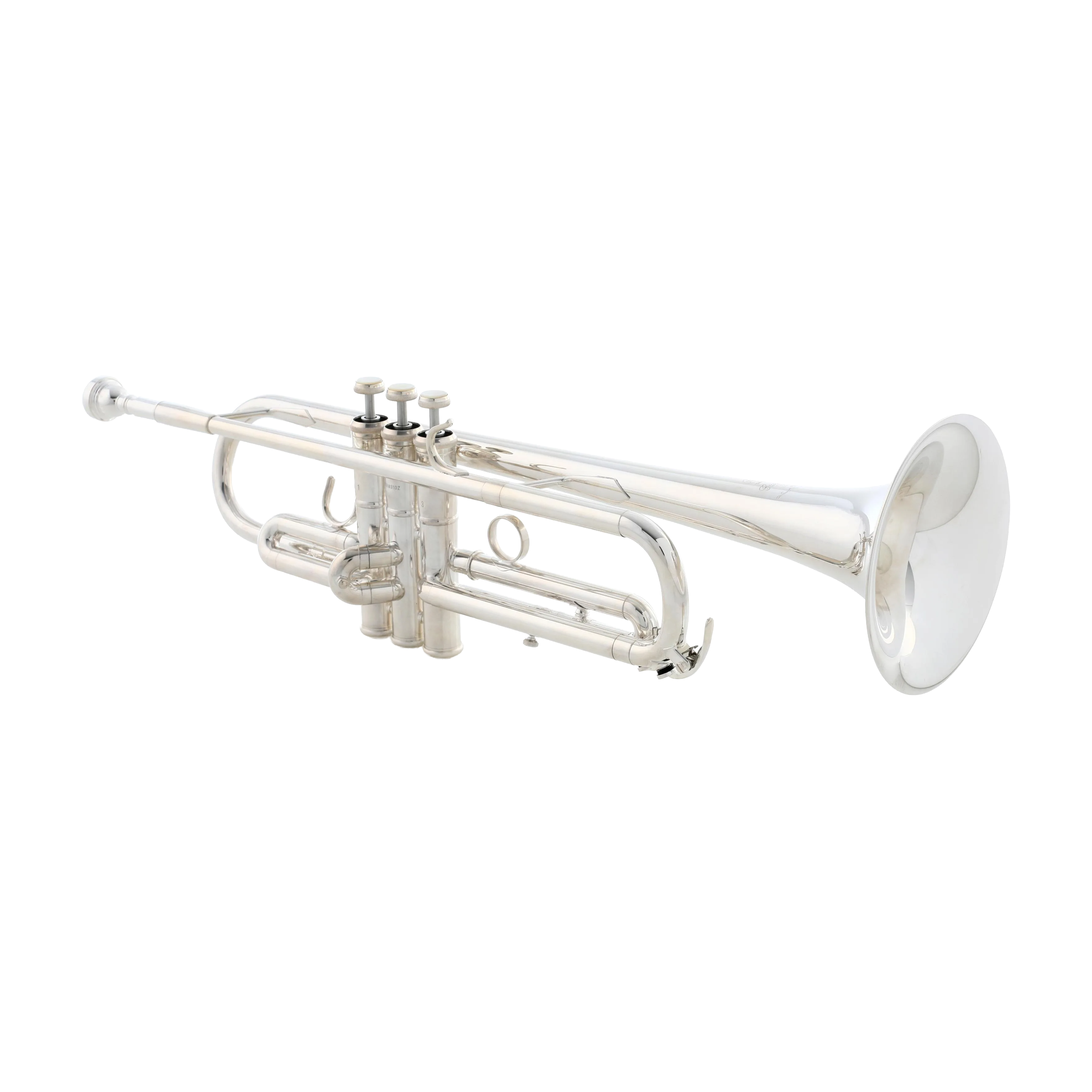 Yamaha YTR-8310ZS silver plated finish side view of the trumpet
