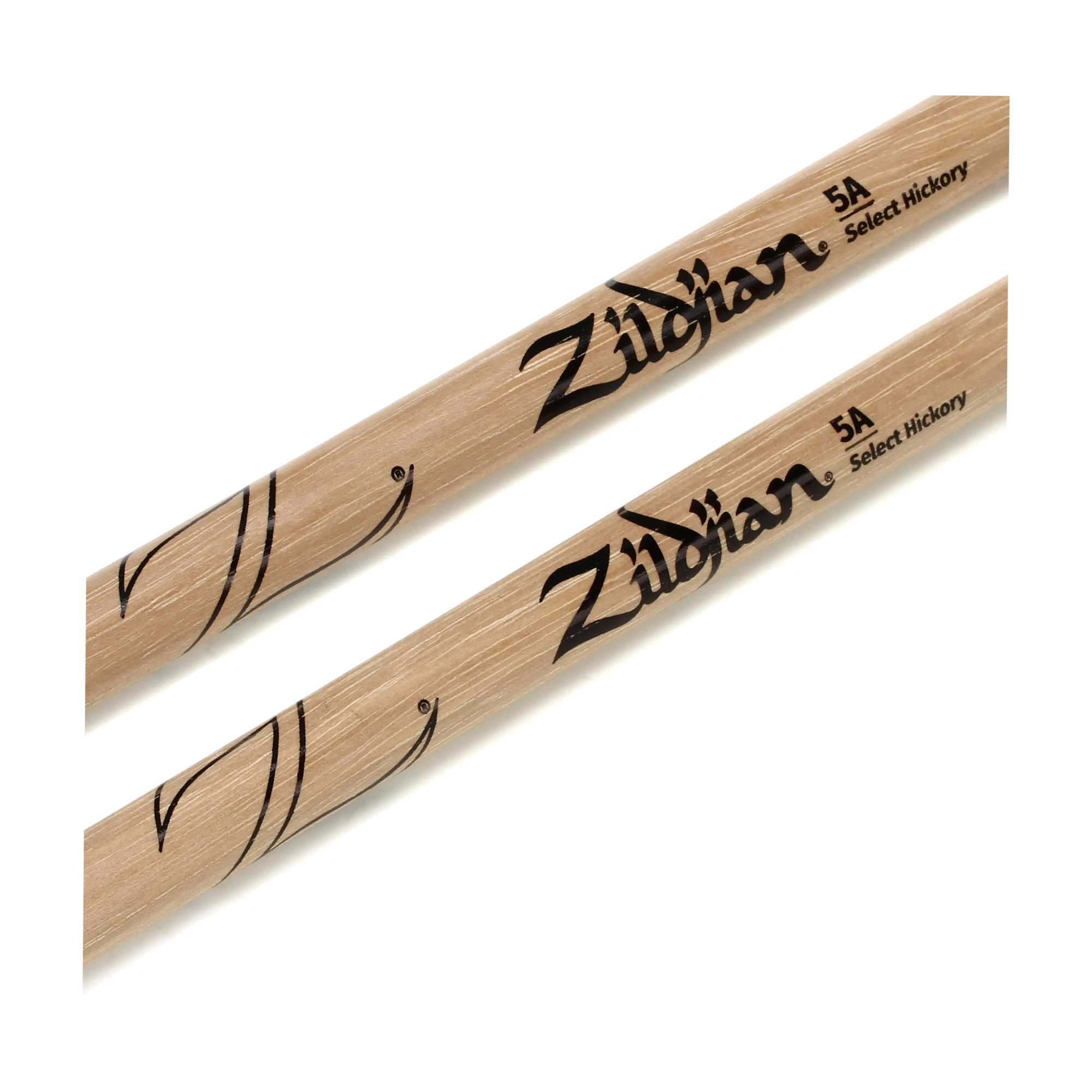 Close-up view of Zildjian Z5A 5A Natural Hickory Drumsticks