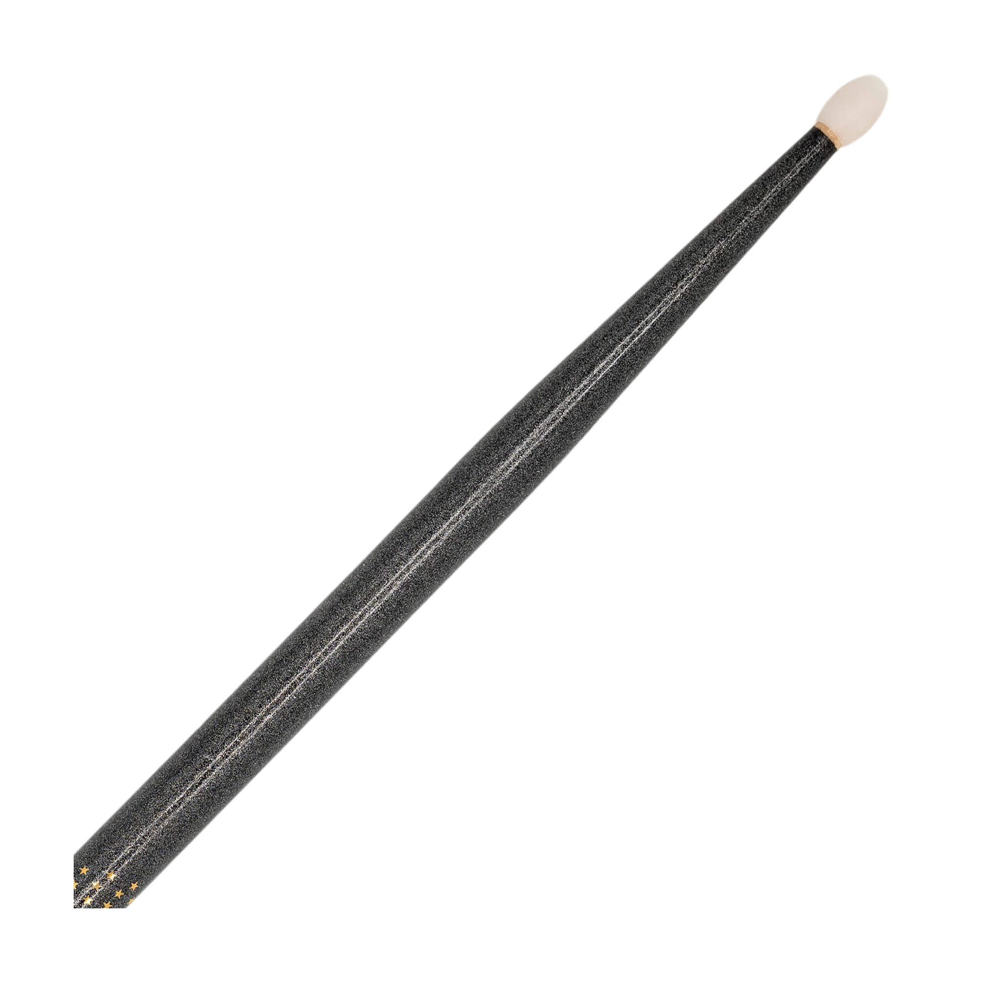 Black drumstick with a white tip on a white background