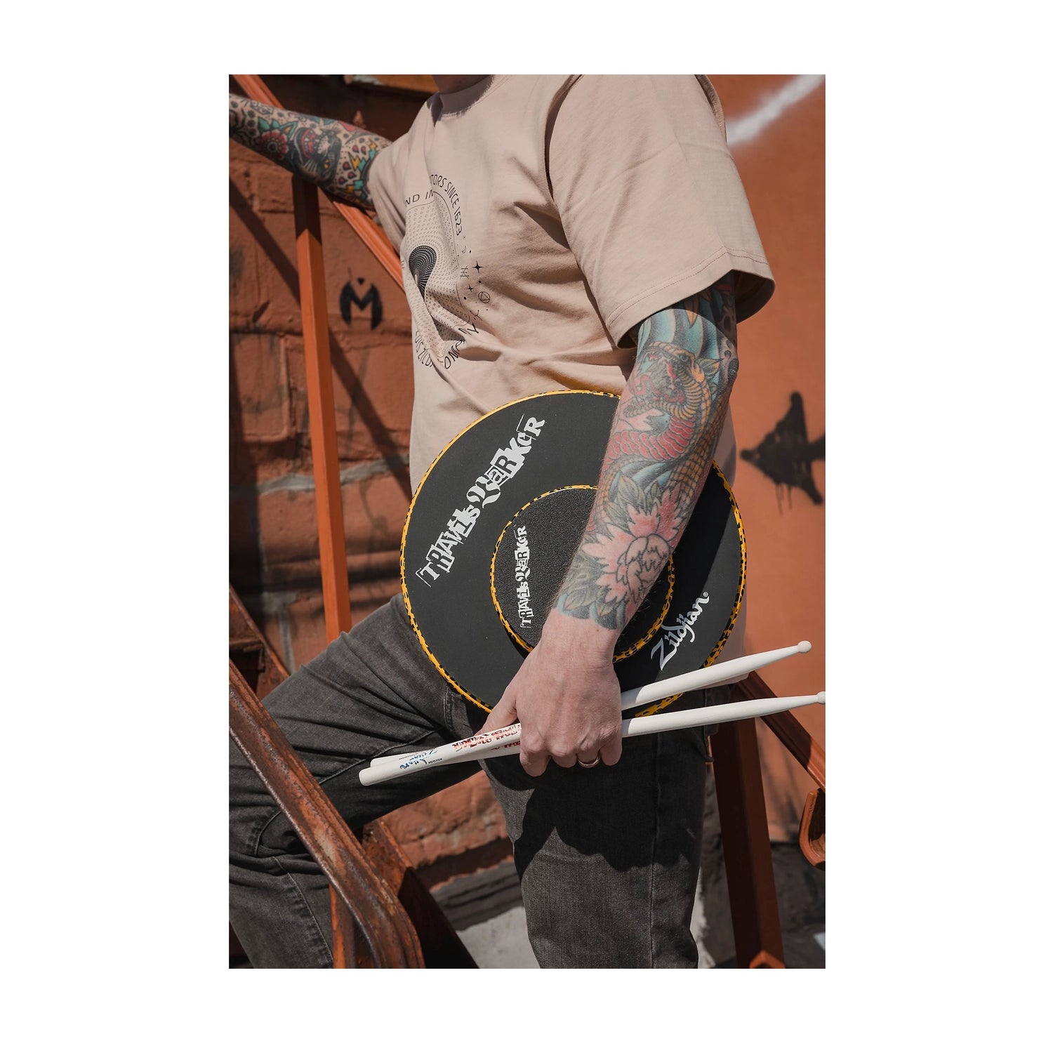 Almohadilla de práctica de silicona de doble cara Zildjian ZXPPTB06 Travis Barker de 6"