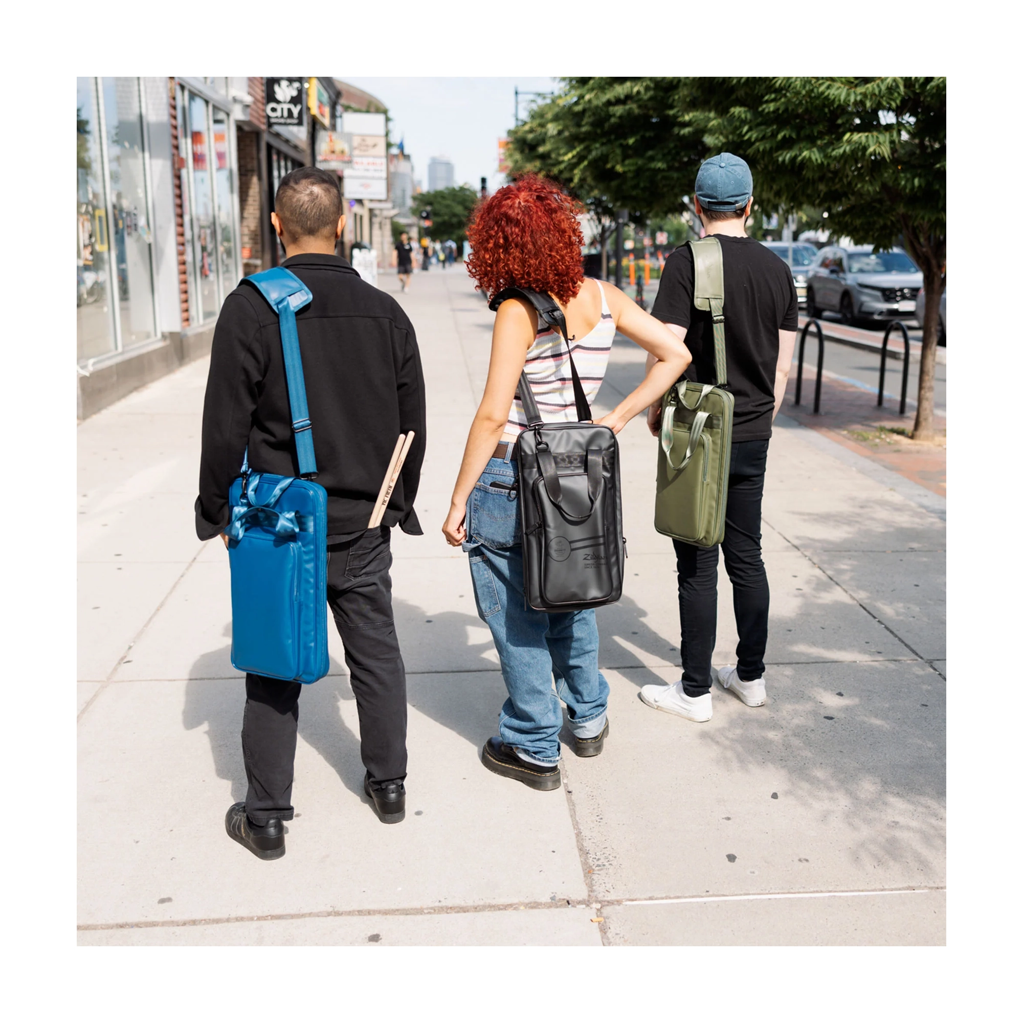 ZXSB00602 Lifestyle Drummers outside the Venue, on Tour.