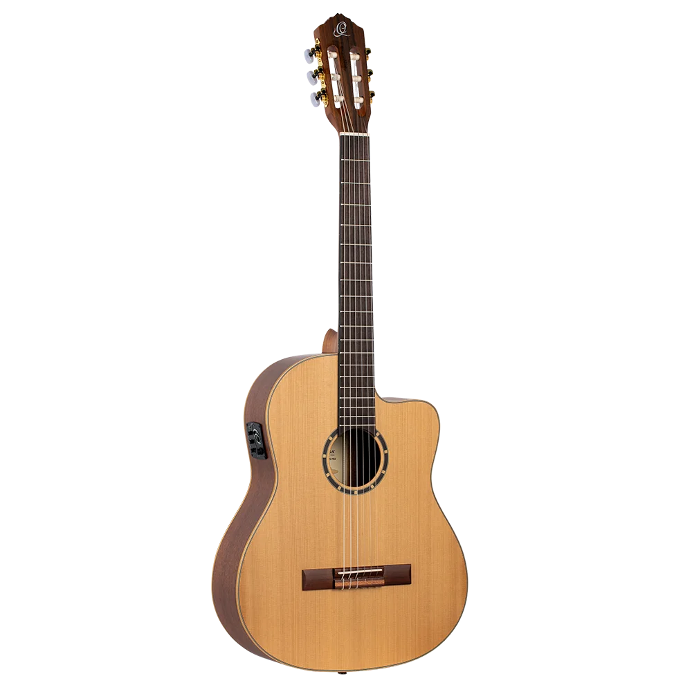 Ortega Family Series Pro Rce131sn-L Guitarra Clásica Electroacústica Con Mástil Delgado - Acabado Mate Natural