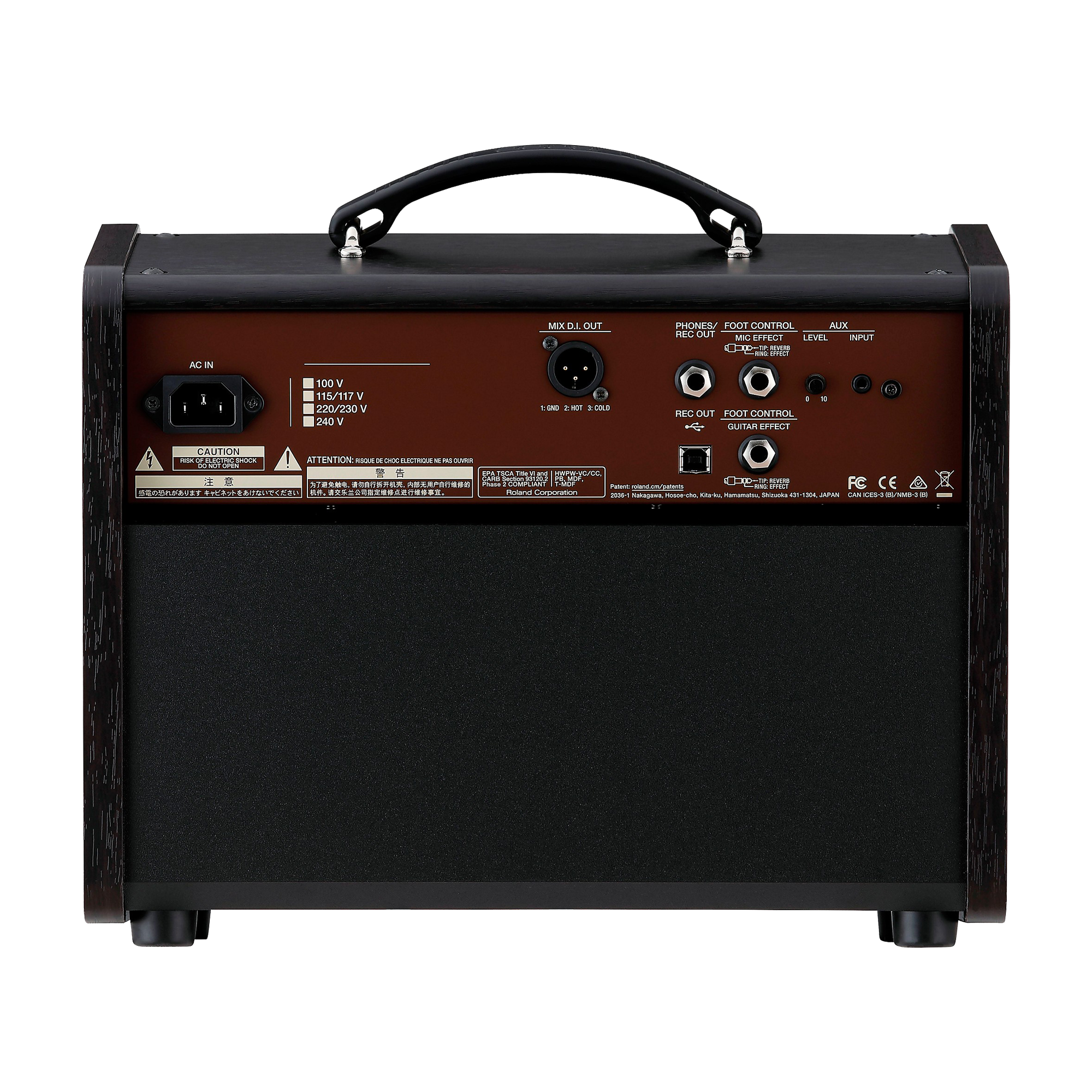Back view of Acoustic Singer Live LT 60W 1x6.5 Acoustic Guitar Combo Amplifier