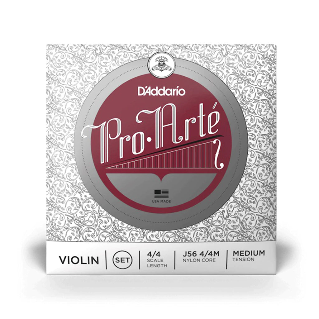 D'ADDARIO PRO ARTÉ JUEGO DE CUERDAS PARA VIOLÍN DE NÚCLEO DE NYLON 4/4 TENSIÓN MEDIA