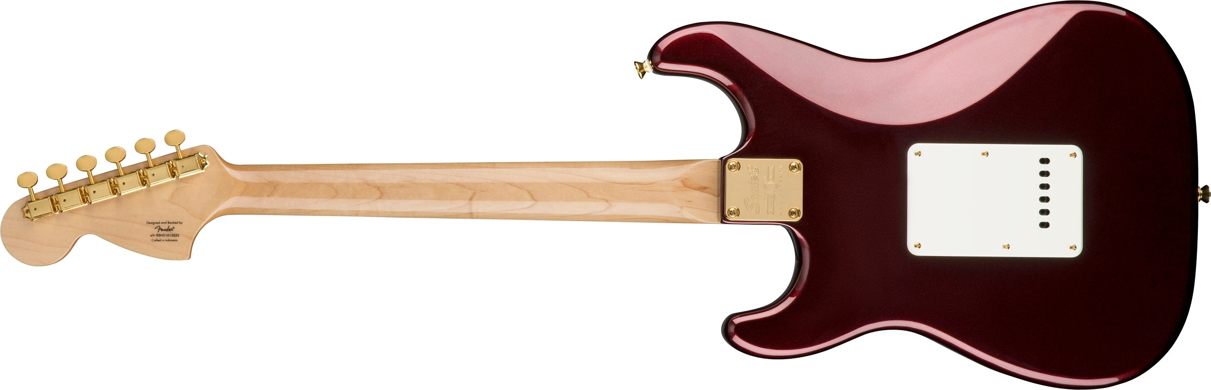 Squier 40th Anniversary Gold Edition Stratocaster Electric Guitar - Ruby Red Metallic