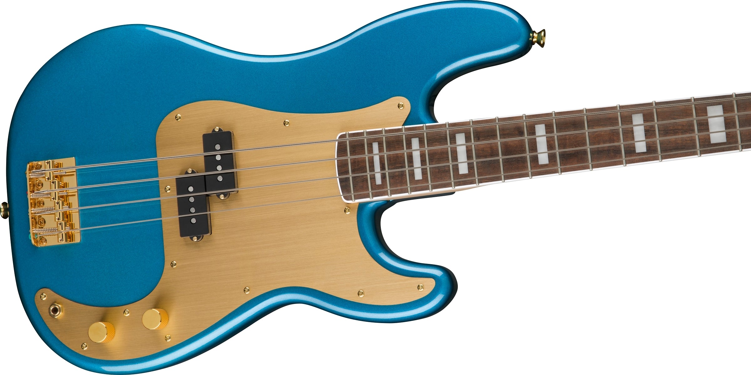 Squier 40th Anniversary Gold Edition Precision Electric Bass Guitar - Lake Placid Blue