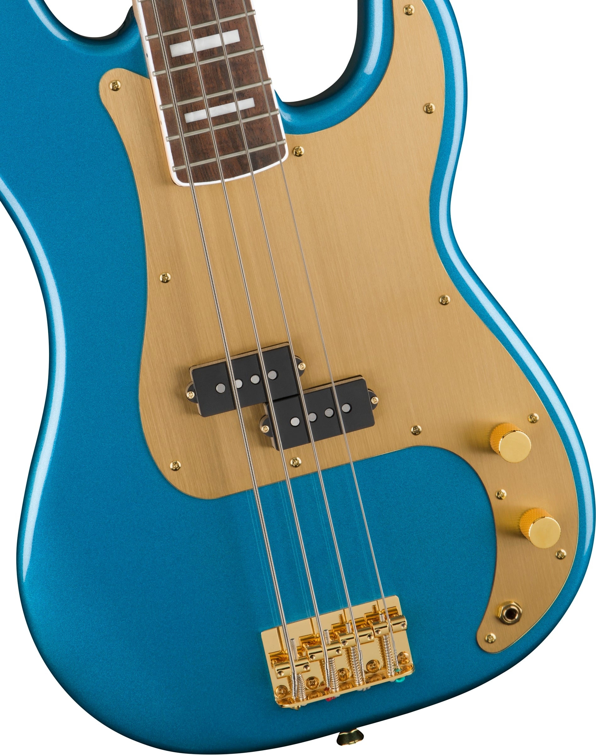 Squier 40th Anniversary Gold Edition Precision Electric Bass Guitar - Lake Placid Blue