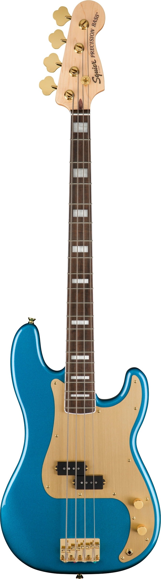 Squier 40th Anniversary Gold Edition Precision Electric Bass Guitar - Lake Placid Blue