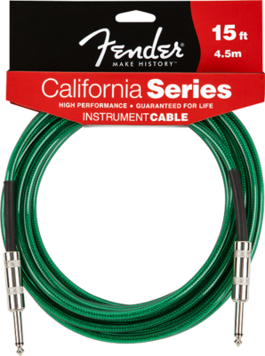 Fender California Series 15' Instrument Cable - Surf Green