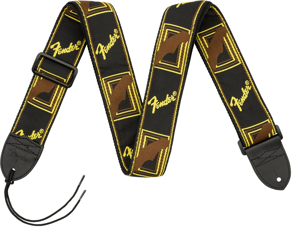 Fender 2" Monogrammed Guitar Strap Black/Yellow/Brown