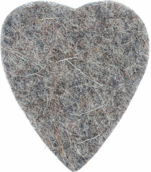 Felt Tones Heart Grey Wood Felt Single Plectrum