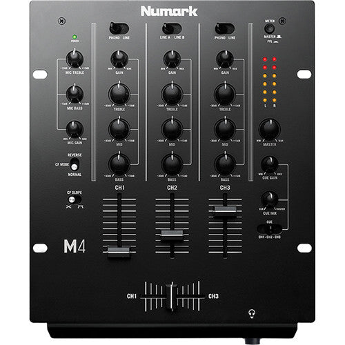 Numark M4 - Three-Channel DJ Mixer with 3-Band EQ (Black)