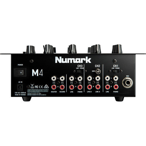 Numark M4 - Three-Channel DJ Mixer with 3-Band EQ (Black)