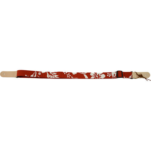 KALA Handmade Instrument Strap (1.5", Red Hibiscus)