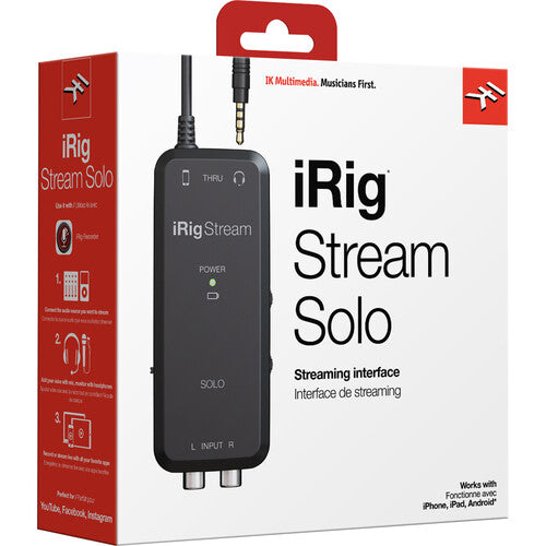 IK Multimedia iRig Stream Solo Ultracompact 3x1 TRRS Audio Interface for Smartphones and Tablets