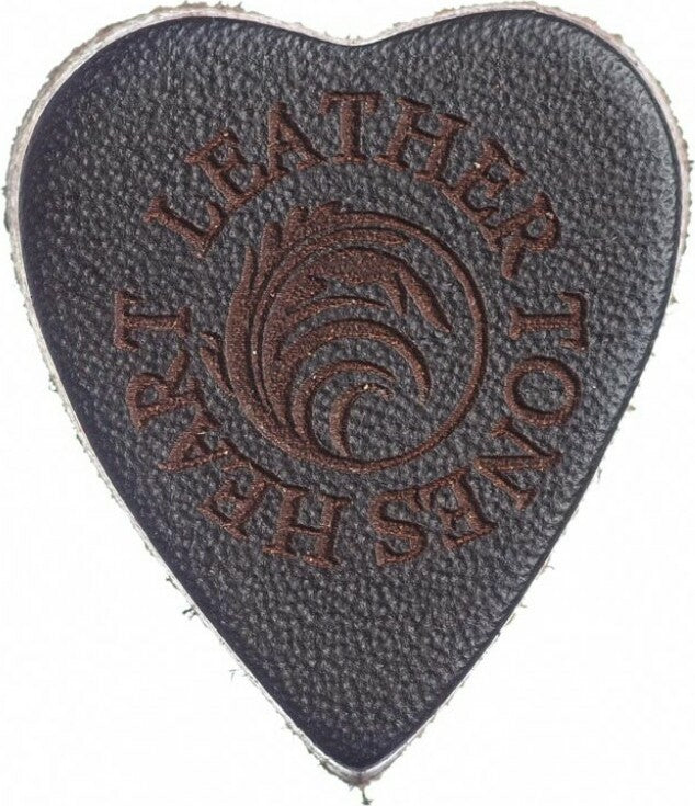 Leather Tones Heart Brown Leather Single Plectrum