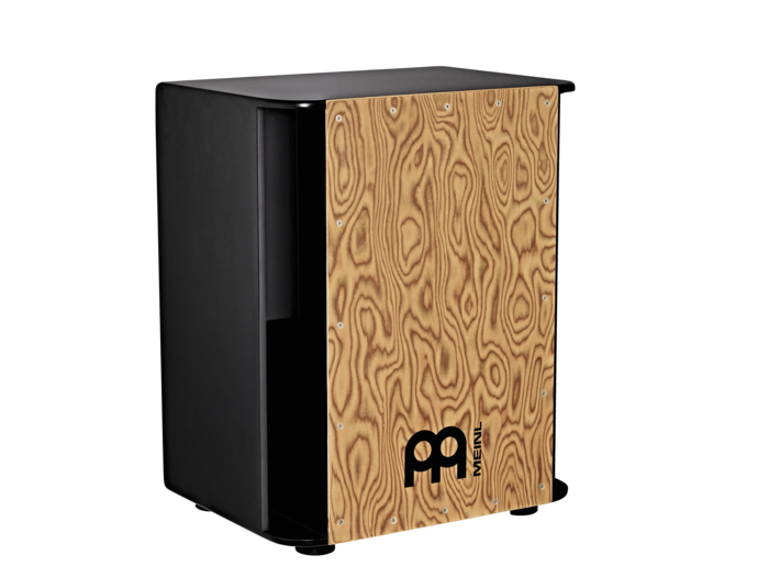 Vertical Subwoofer Cajon with Internal Snares & Bass Reflex Channel, Makah Burl/Black