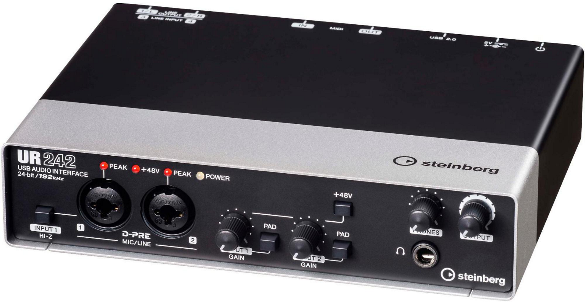 Steinberg UR242 - USB 2.0 Audio Interface with Dual Microphone Preamps and iPad Connectivity