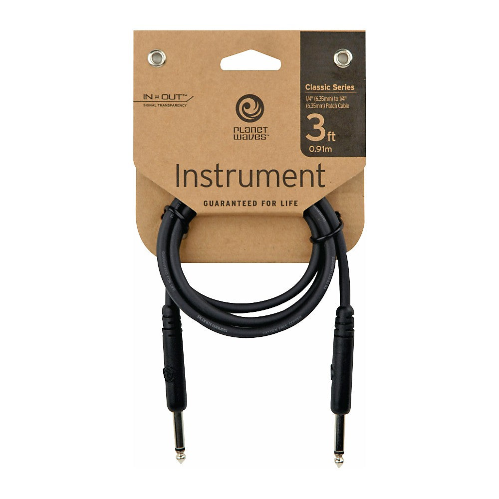 D'Addario Classic Series Pedalboard Patch Cable - Straight to Straight - 3 foot