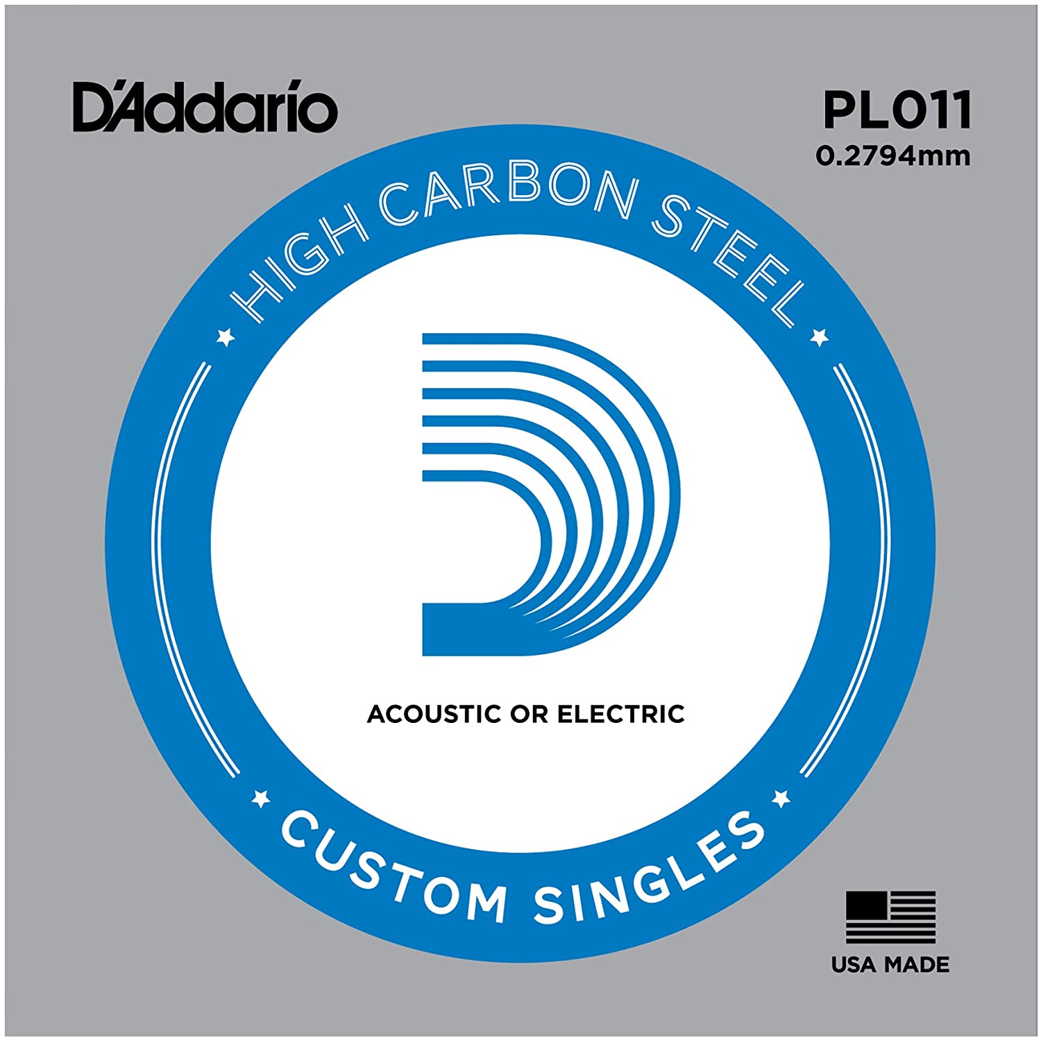 D'Addario Plain Steel Ball End .011 Single String