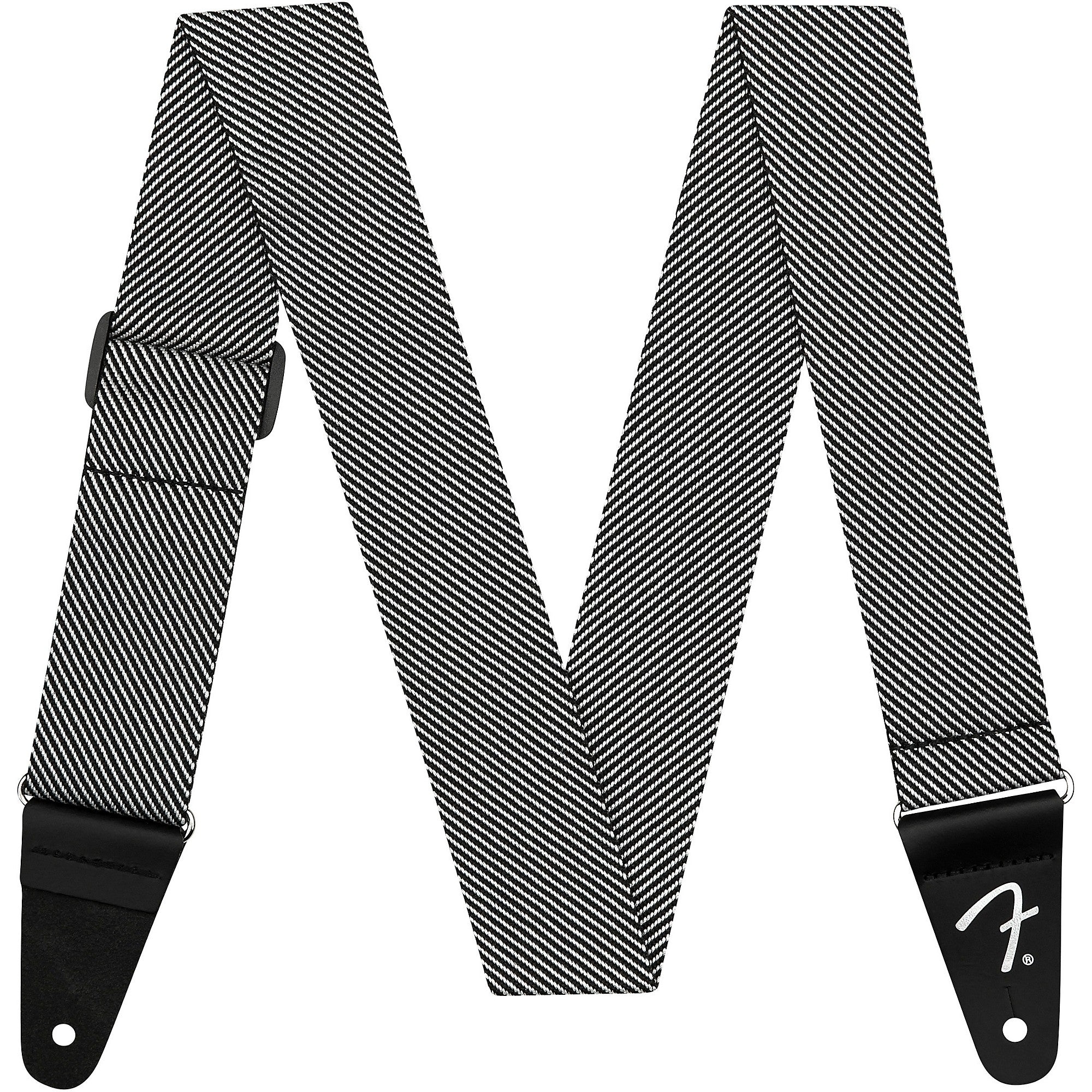 Fender 2" Wide Modern Tweed Strap - White & Black