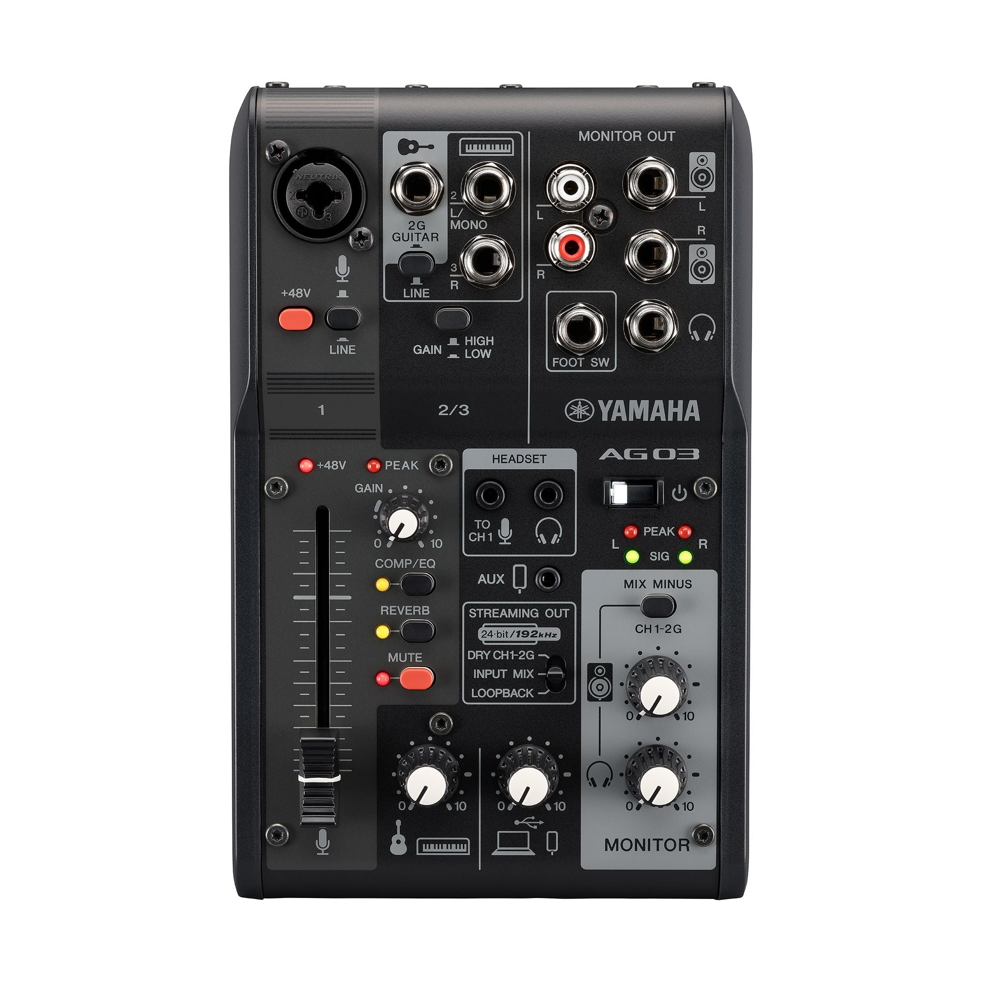 Yamaha Ag03 Mk2 3-Channel Mixer And Usb Audio Interface - Black