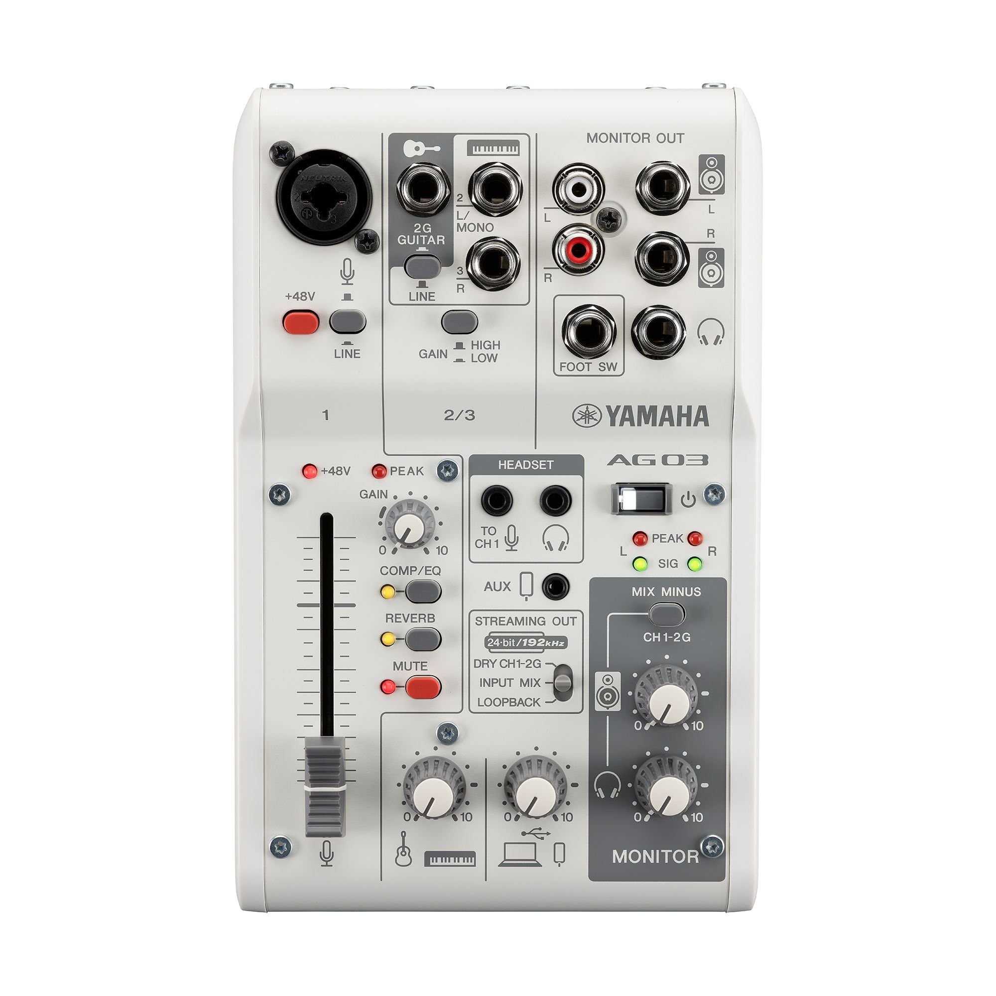 Yamaha Ag03 Mk2 3-Channel Mixer And Usb Audio Interface - White