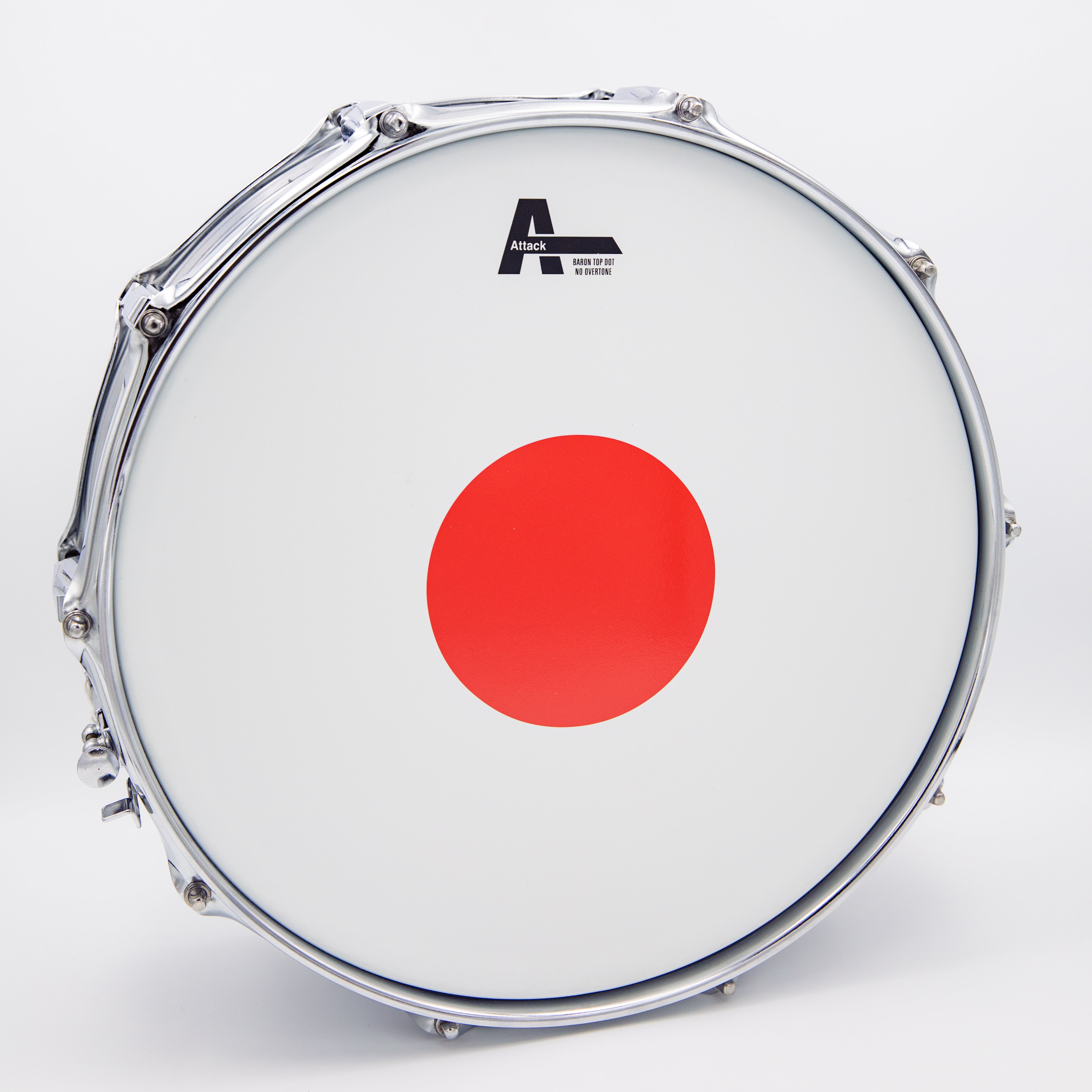 Attack The Baron 13" Red Power Dot No Overtone Snare Drumhead - Coated