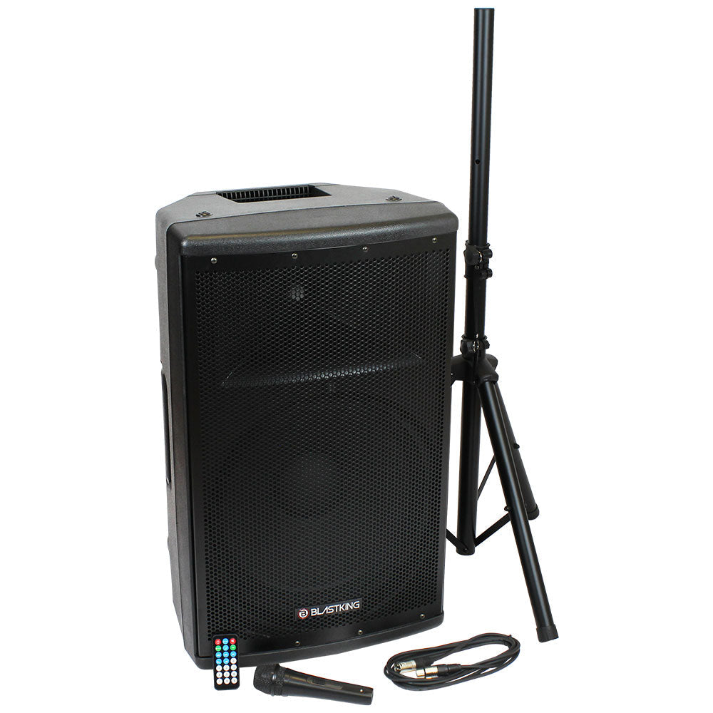 Blastking BDT15CMB1 1000W 15" Active Loudspeaker w/Mic and Stand